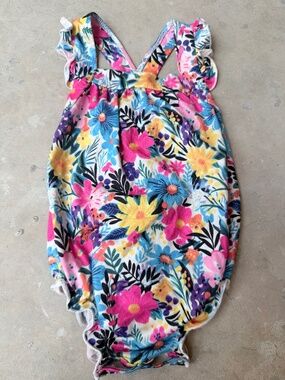Baby Bamboo Floral Sunsuit Bubble Romper